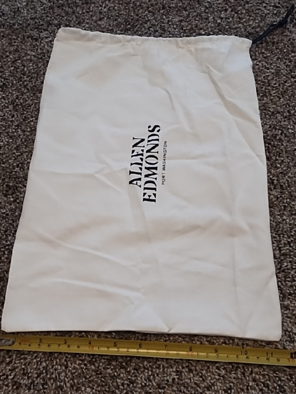 Allen Edmonds White Shoe Dust Bag with Logo - Picture 5 of 7